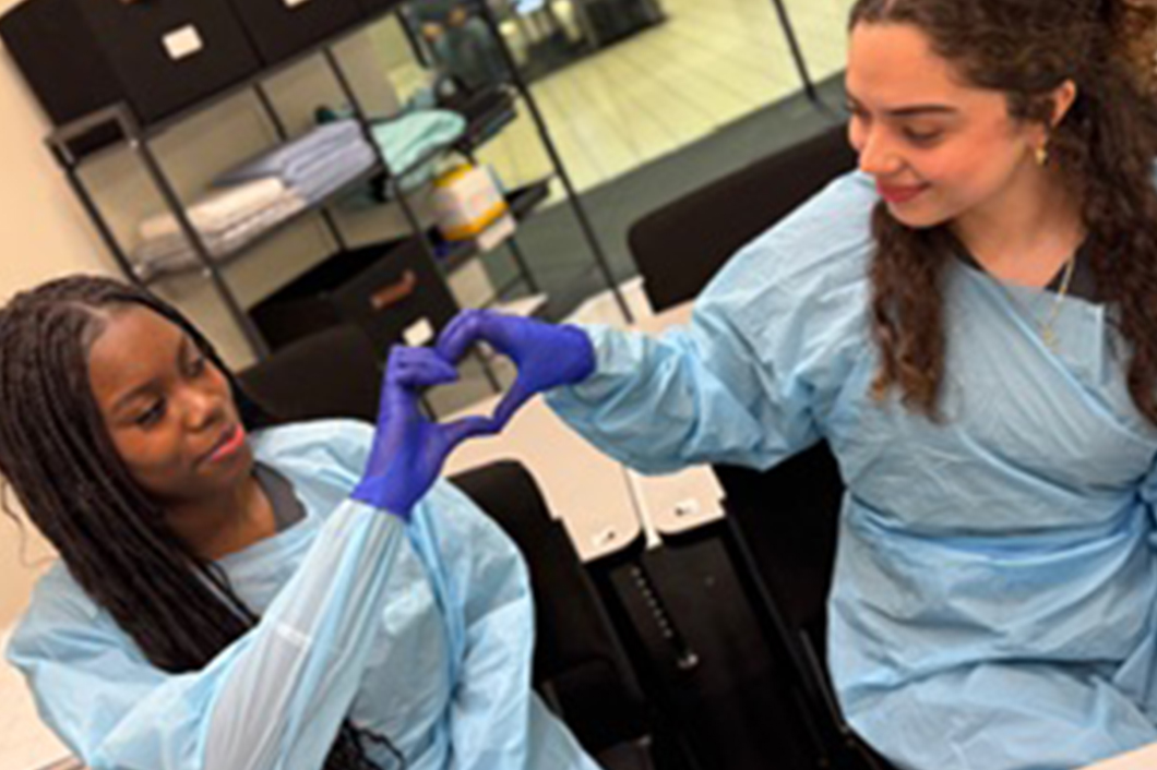 Phlebotomy training students building teamwork during classroom practice